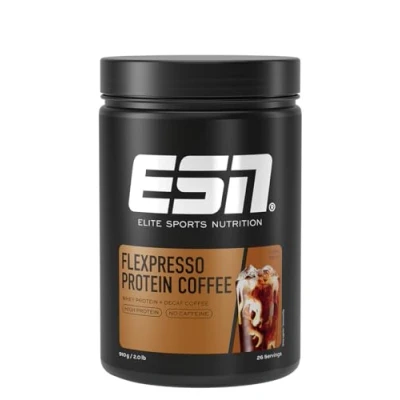 Abbildung von ESN Flexpresso Protein Coffee, Coffee Decaf, 908 g, cremiger Kaffee mit bis zu 22 g pro Portion, geprüfte Qualität made in Germany
