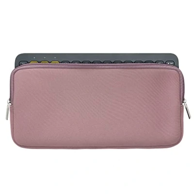 Abbildung von kwmobile Tastatur Hülle kompatibel mit Logitech K380 Neopren Schutzhülle Case Tasche für Neoprentasche Keyboard Dark Rose