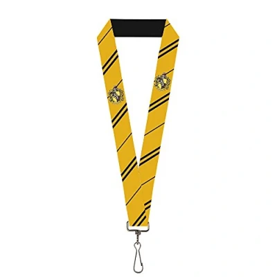 Abbildung von Buckle Down Herren Umhängeband 2,5 cm Hufflepuff Wappen/Streifen gelb/schwarz Schlüsselanhänger, Multi, Einheitsgröße