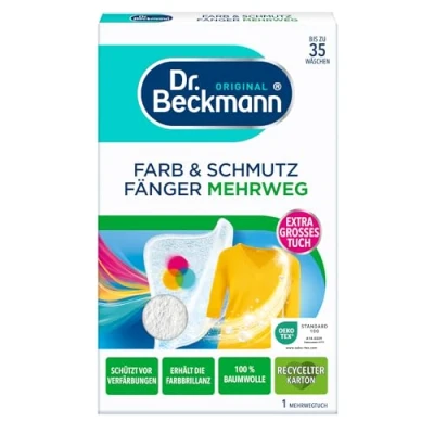 Abbildung von Dr. Beckmann Farb &amp; Schmutzfänger Mehrwegtuch langanhaltender Farbschutz für bis zu 35 Wäschen wiederverwendbares Tuch 1er Pack (1x 1 Stück)