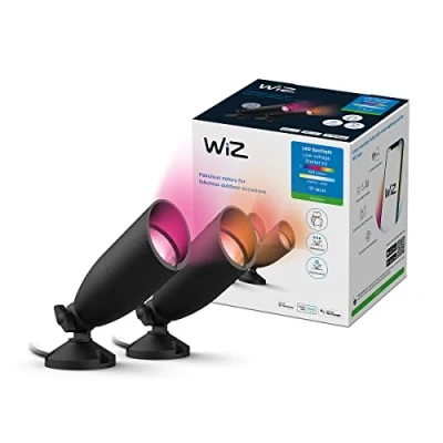 Abbildung von WiZ Tunable White and Color Outdoor Spot, dimmbar, warm bis kaltweiß, 16 Mio. Farben, 12V, smarte Steuerung per App/Stimme über WLAN, Doppelpack