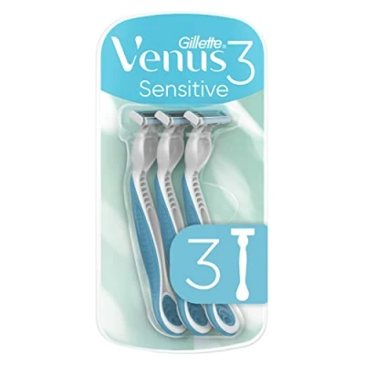 Abbildung von Gillette Venus 3 Sensitive Einwegrasierer Damen, Damenrasierer mit Komfortklingen