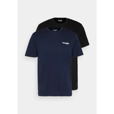 Abbildung von Wrangler 2PACK SIGN OFF TEE Tshirt basic, Herren, Größe: Small, True navy