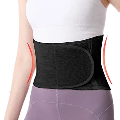 Abbildung von USUN Bauchgurt Elastischer Rückenwärmer Wärmegürtel Elastische Selbsterhitzungsgürtel Taille Unterstützung Rückbildungsgürtel Nach Geburt Bauchbinde Bequeme Belly Slim (Schwarz, L)