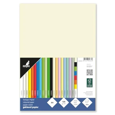 Abbildung von Kangaro Tonpapier Elfenbein Weiss DIN A4 120g/m² FSC mix 100 pack Briefpapier Bastelpapier DIY