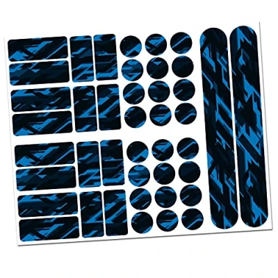 Abbildung von Finest Folia 34 Teiliges Fahrrad Rahmen Schutzfolie Folie Aufkleber Schutz MTB BMX Kette Lackschutzfolie R159 R160 (16 Future Neon Blau)