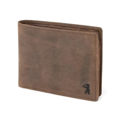 Abbildung von Berliner Bags Vintage Geldbörse Peter, Portmonee mit TüV Geprüfter RFID Schutz, Geldbeutel aus Leder, für Herren Braun