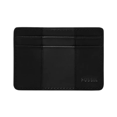 Abbildung von Fossil Brieftasche für Herren Everett, Leder/PVC Kartenetui schwarz 10,2 cm L x 0,6 B 7,0 H ML4398001