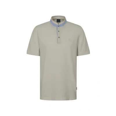 Abbildung von bugatti MIT Stehkragen Tshirt basic, Herren, Größe: Small, Beige