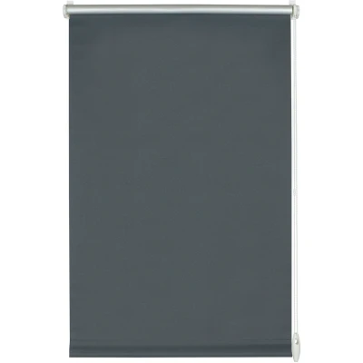 Abbildung von GARDINIA EASYFIX Rollo mit Thermo Rückseite zum Klemmen oder Kleben, Verdunklungsrollo ohne Bohren, Hitzeschutz, Energiesparend, Schiefer, 95 x 150 cm (BxH)