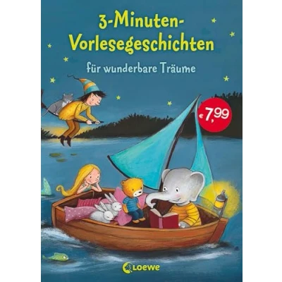 Abbildung von 3 Minuten Vorlesegeschichten für wunderbare Träume: Einschlafhilfe zum Vorlesen, Mitlesen und Einschlafen Kinder ab Jahre mit wunderschönen Illustrationen