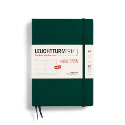 Abbildung von LEUCHTTURM1917 370722 Wochenkalender 2025, Medium A5 Hardcover 18 Monats Planer, liniert Forest Green, Englisch