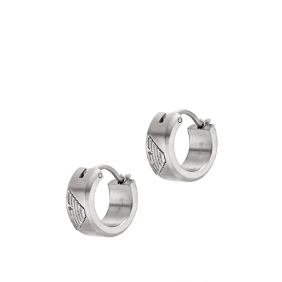 Abbildung von Emporio Armani Eagle LOGO Ohrringe, Herren, Größe: One Size, Silver