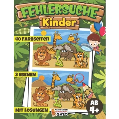 Abbildung von Fehlersuche kinder ab 4: Fehlersuchbuch 4 Jahre von bis 8 Finde den Fehler mädchen Junge Unterschiede finden suchen buch 4,