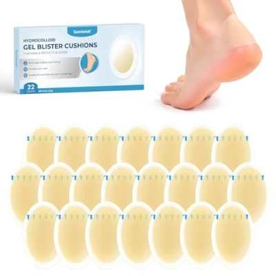 Abbildung von Sumiwish Hydrocolloid Gel Blister Bandages 22ct for Heel, Toe &amp; Foot Prevent Recover Blisters Water Resistant Design (Heel Pack)