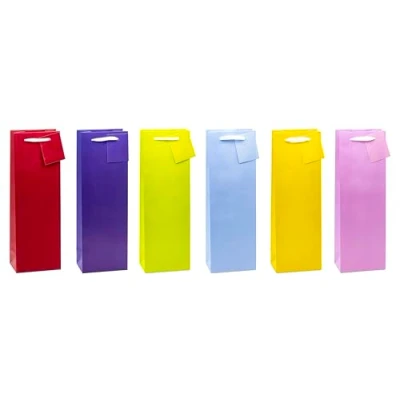 Abbildung von TSI Geschenktüten TRENDFARBEN, 12er Packung, Größe: Flasche (HxBxT 36 x 12 8 cm), Art. Nr. 86291
