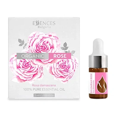 Abbildung von Essences Bulgaria BIO Echte Bulgarische Rose Öl 3ml Rosa damascena 100% Naturrein Unverdünnt zertifiziert Spitzenqualität aus Familienbetrieb Ohne Gentechnik Vegan