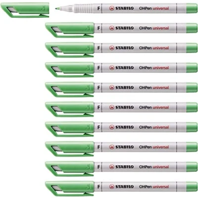 Abbildung von Folienstift STABILO OHPen universal wasserlöslich fein 10er Pack grün