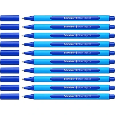 Abbildung von Schneider 152203 Slider Edge XB Kugelschreiber (Strichstärke: XB, dokumentenecht, Dreikant Stift) 10er Packung blau