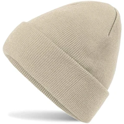 Abbildung von Hatsatar Damen Herren Strickmütze Beanie Mütze Winter Feinstrick für Unisex Bündchenmützen Weich &amp; Warm, Sand, Medium