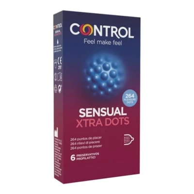 Abbildung von Control Sensual Xtra Dots, tiefgehend stimulierende Kondome mit 264 Noppen, 1 x 6 Stück