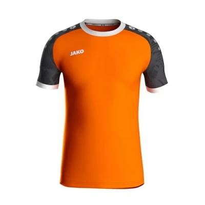 Abbildung von JAKO ICONIC Trikot Unisex Neon Orange, Schwarz, Gr. XL Nachhaltiges Sport Shirt kurzarm aus 100% recyceltem Polyester, Feuchtigkeitstransportierend