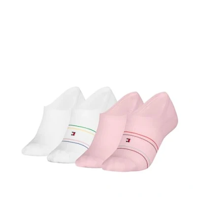 Abbildung von Tommy Hilfiger Women Footie Shine ECOM 4 PACK Füßlinge, Damen, Größe: 35 38, Light pink / white