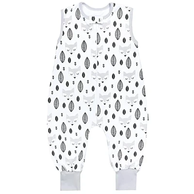 Abbildung von TupTam Sommerschlafsack Baby mit Füßen Leichter Schlafsack Sommer 0.5 TOG, OEKO TEX, Farbe: Füchse Grau, Größe: 92 98
