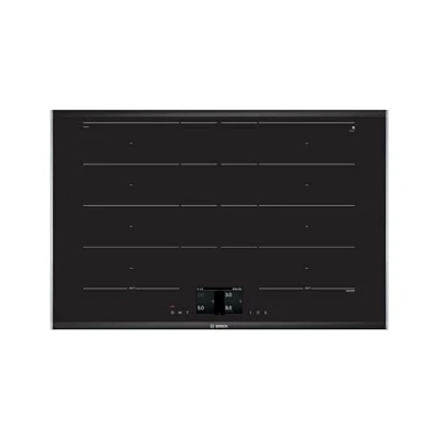 Abbildung von Bosch PXY875DW4E Serie 8 Smartes Induktionskochfeld (autark), FlexInduction freie Platzwahl, MoveMode voreingestellte Leistungsstufen, PerfectFry Bratsensor, PowerBoost schnelleres Kochen, 80 cm Breit