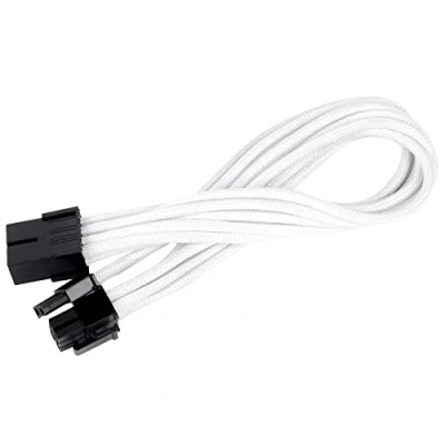Abbildung von SilverStone SST PP07 PCIW Netzteil Verlängerungskabel 25cm 8pin auf PCI E 6+2pin, weiss