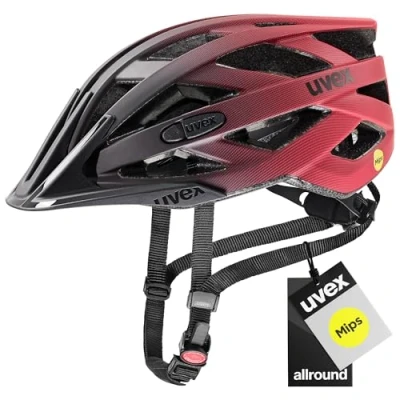 Abbildung von uvex i vo cc MIPS Leichter Allround Helm für Damen und Herren Sysytem erweiterbar mit LED Licht Black red matt 52 57 cm