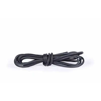Abbildung von Kaps Schnürsenkel aus Leder, 100% Echtleder, hochwertige für Schuhe &amp; Stiefel (140 cm 8 bis 10 Schnürösenpaare / 91 Schwarz)
