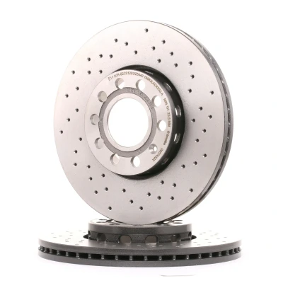 Abbildung von BREMBO XTRA LINE 09.5745.2X Bremsscheibe 288 25 5 gelocht/innenbel. beschichtet hochgekohlt mit Schrauben AUDI: A6 C5 Saloon, A4 B6 Saloon