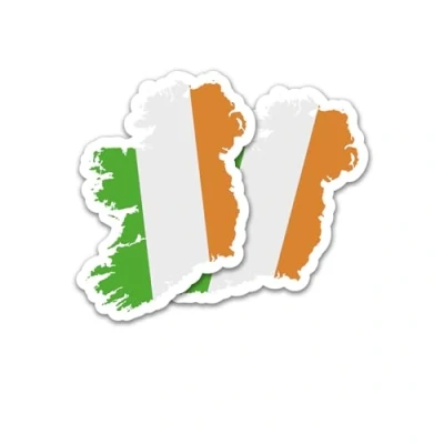 Abbildung von Finest Folia 2er Set Länder Silhouetten Aufkleber Länderaufkleber Bundesland Flagge Sticker für Auto Fahrrad Motorrad Modellblau selbstklebend wetterfest R215 (10 Irland)
