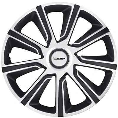 Abbildung von MICHELIN Radkappen MX LBS 13 Zoll Universal Radzierblenden 4er Set Fürs Auto ABS Kunststoff Schwarz/Silber
