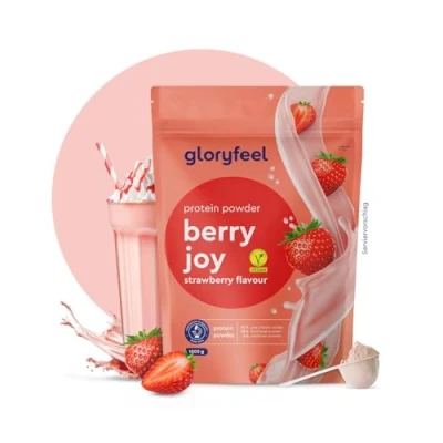Abbildung von Veganes Proteinpulver Erdbeere 1kg pflanzliches Eiweiß 33 Portionen mit 22g Protein OHNE Soja Aus Erbsen , Ackerbohnen und Sonnenblumenprotein Pulver 100% vegan &amp; glutenfrei