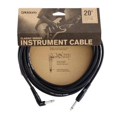 Abbildung von D&#039;Addario Gitarrenkabel Classic Series Instrumentenkabel 1/4 Zoll Stecker auf 6.096 Zähler 1 Packung