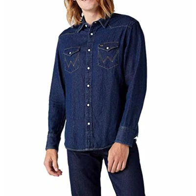Abbildung von Wrangler Hemd, Herren, Größe: Medium, Blue denim
