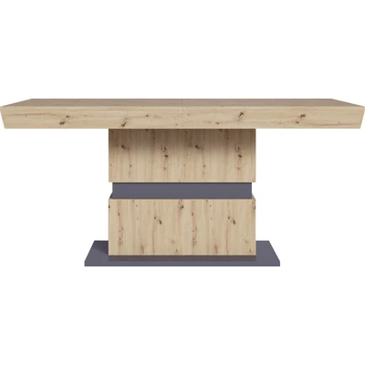 Abbildung von byLIVING Esszimmertisch Matthew/Küchen Tisch 140 cm mit Auszugsfunktion auf 195 cm/Auszugstisch Old Wood Optik braun/Esstisch ausziehbar Einlegeplatte/B 195, H 75, T 90