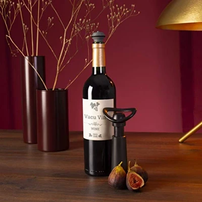 Abbildung von Vacu Vin Weinpumpe Concerto mit 3 Stopfen, Kunststoff, schwarz, Einheitlich 9876606