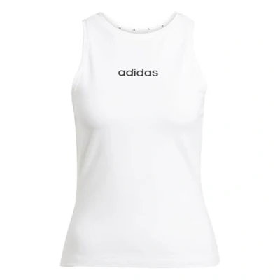 Abbildung von adidas Damen Essentials LINEAR Slim Cotton Tank, White/Black, XS