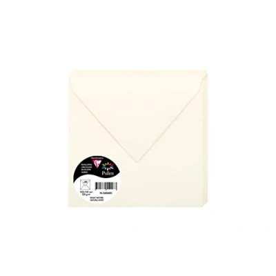 Abbildung von Clairefontaine 56060C Packung mit 20 Umschlägen Pollen, gefüttert, 165x165mm 120g, ideal für Einladungen und Korrespondenz, Naturweiß, 1 Pack