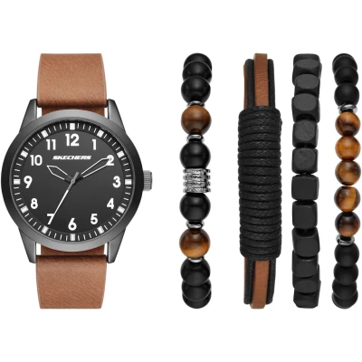 Abbildung von Skechers Quarzuhr, (Set, 5 tlg., mit 4 Schmuckarmbändern), Armbanduhr, Herrenuhr, Ideal auch als Geschenk, analog