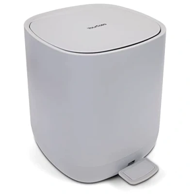Abbildung von YourCasa® Mülleimer [5L] Elegantes Design Badezimmer, Klein Kosmetikeimer mit Deckel und Softclose Abfalleimer Bad, Toilette herausnehmbaren Inneneimer (Grau)