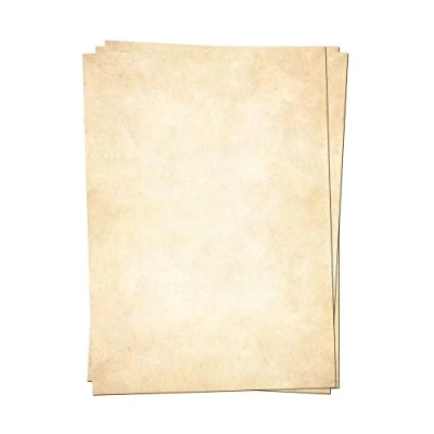 Abbildung von 50 x PRESENTOU Briefpapier beidseitig bedruckt 120 Gramm Papier Motivpapier Urkundenpapier Urkunde Speisekarte Liebesbrief (Vintage Hell, Bögen)