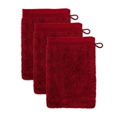 Abbildung von möve Superwuschel Waschhandschuh 15 x 20 cm aus 100% Baumwolle, ruby 3er Set