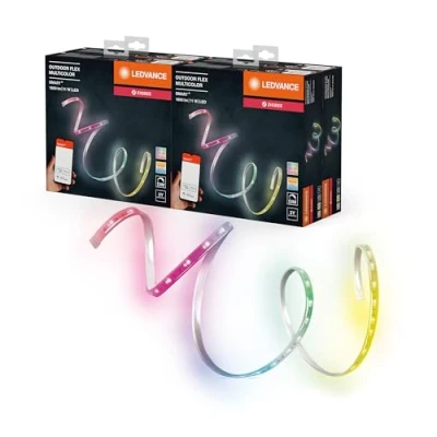 Abbildung von LEDVANCE Smarter Outdoor Lightstrip, LED Streifen mit ZigBee und IP65, 5m Länge, warmweiß bis tageslicht (2000K 6500K), RGB Farbwechsel (16 Mio Farben), kompatibel Alexa, 4er Pack