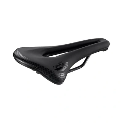 Abbildung von Selle San Marco SHORTFIT 2.0 Comfort Dynamic Rennradsattel, Fahrradsattel, leicht, extra gepolstert, anatomische Bohrung, Maganese Schienen Größe L3, schwarz