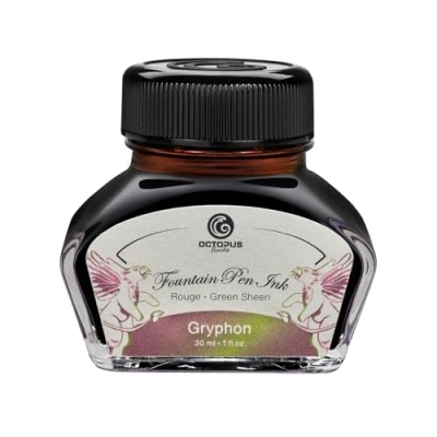 Abbildung von Octopus Fluids Gryphon Sheen Ink, Füllhaltertinte im Tintenglas, Tinte, Braun, 30 ml
