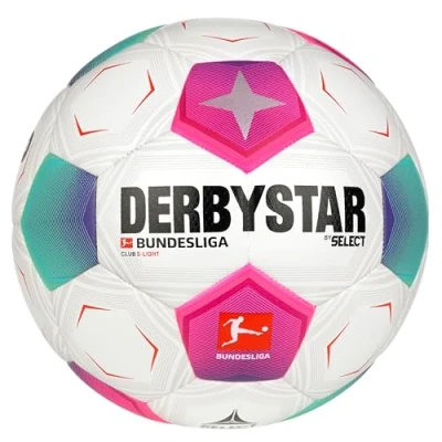 Abbildung von Derbystar Bundesliga CLUB Slight Fußball, Herren, Größe: 3, Weisspinktuerkis